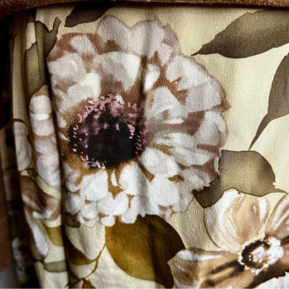 Vintage Liz‎ Claiborne Collection Silk Floral Boho Cottagecore Midi Skirt 6